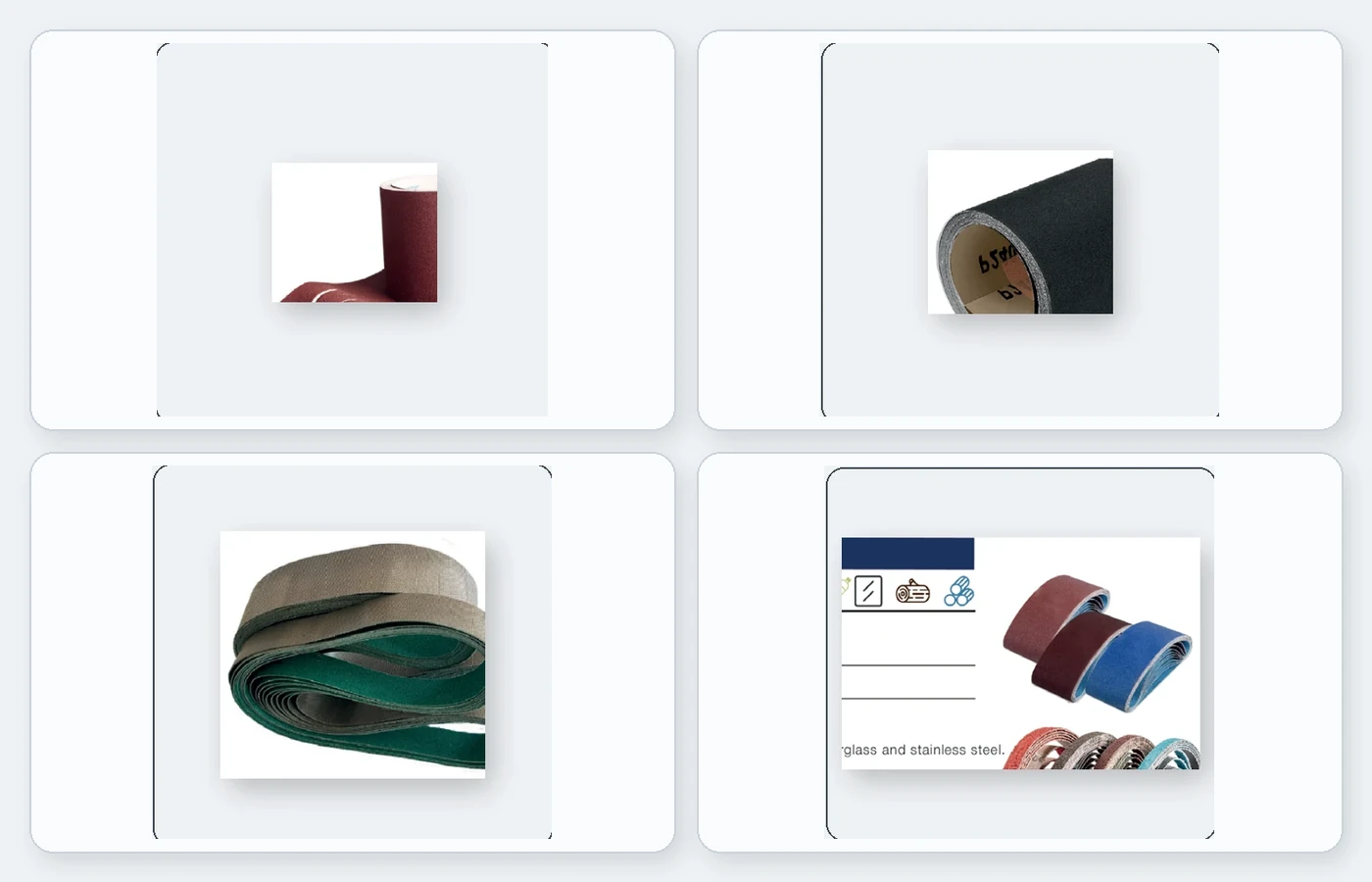 Abrasive belts, rolls and strips