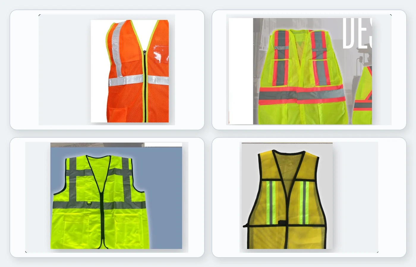 High-visibility vests and workwear