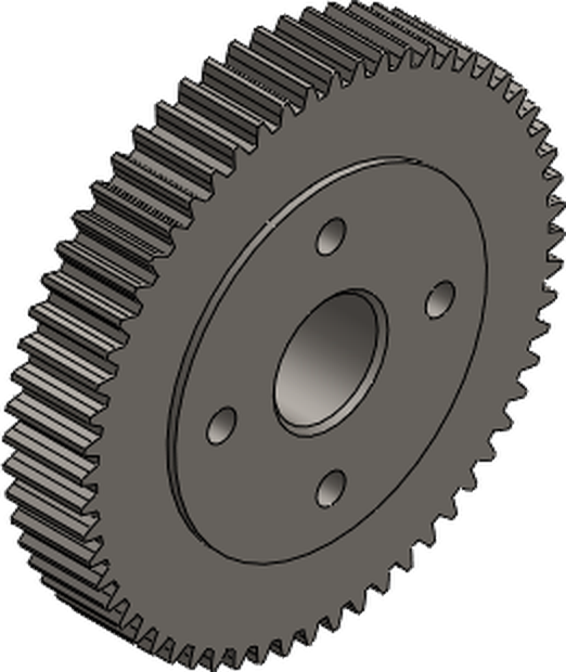 Gear with center hub