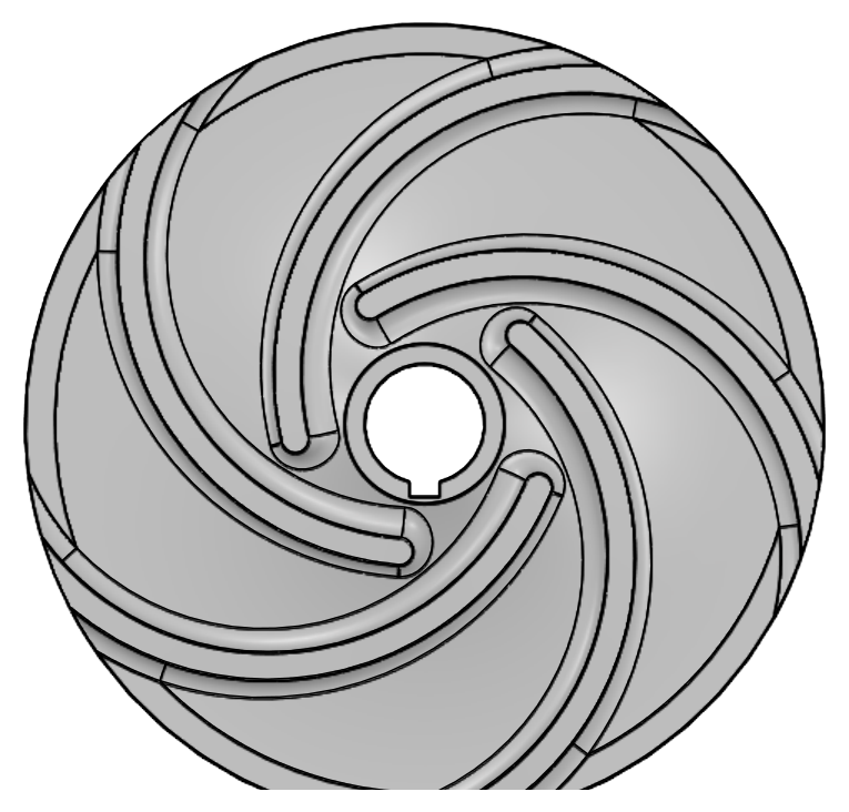 Multi-axis impeller CAD model