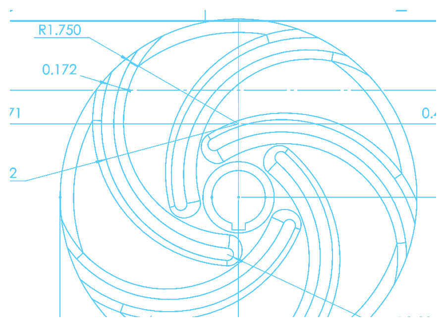 Impeller edge view